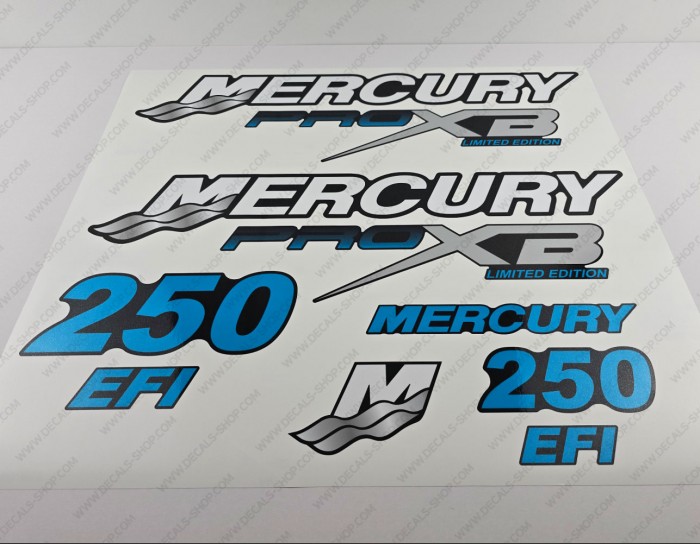 Mercury 250HP Pro XB Limited Edition Outboard Decal Kit BLUE